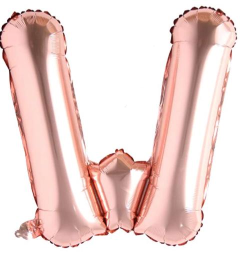 Globo letra Metálico Rose Gold inflado con aire chico 14"