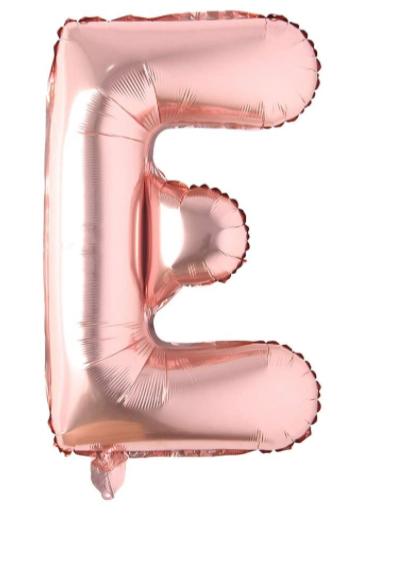 Globo letra Metálico Rose Gold inflado con aire chico 14"