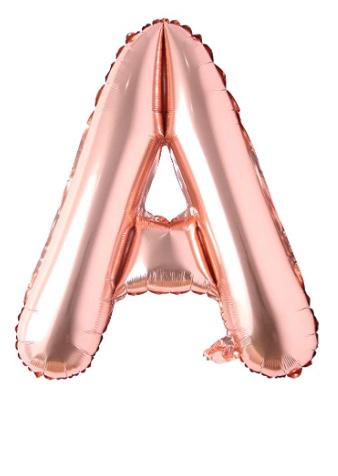 Globo letra Metálico Rose Gold inflado con aire chico 14"