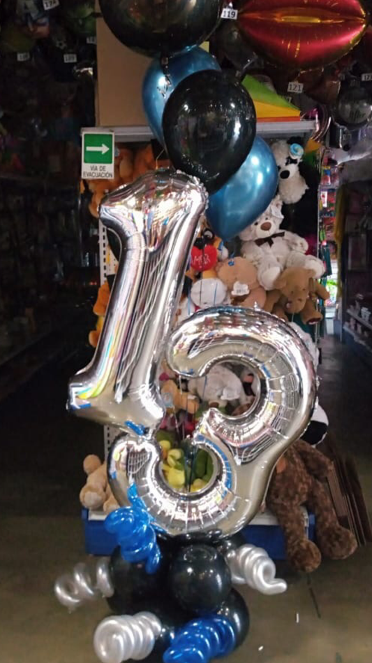 Arreglo de globos con número