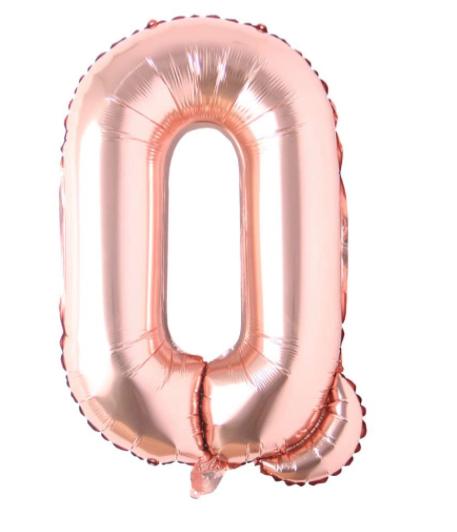 Globo letra Metálico Rose Gold inflado con aire chico 14"