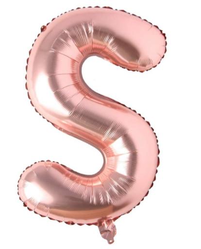 Globo letra Metálico Rose Gold inflado con aire chico 14"