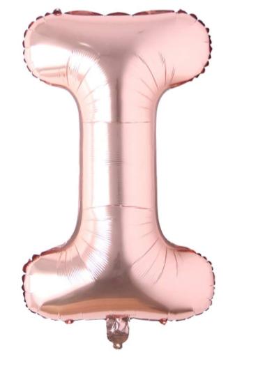 Globo letra Metálico Rose Gold inflado con aire chico 14"