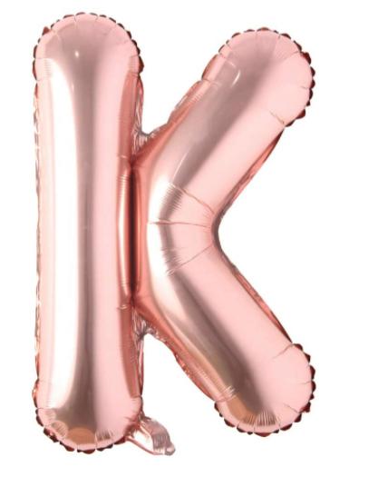 Globo letra Metálico Rose Gold inflado con aire chico 14"