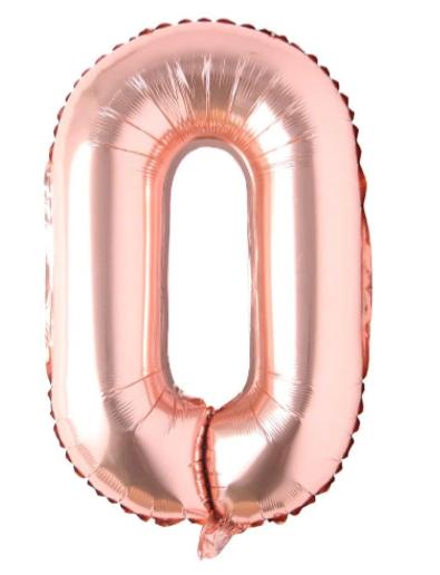 Globo letra Metálico Rose Gold inflado con aire chico 14"