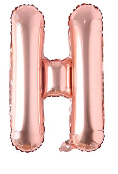Globo letra Metálico Rose Gold inflado con aire chico 14"