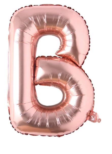 Globo letra Metálico Rose Gold inflado con aire chico 14"