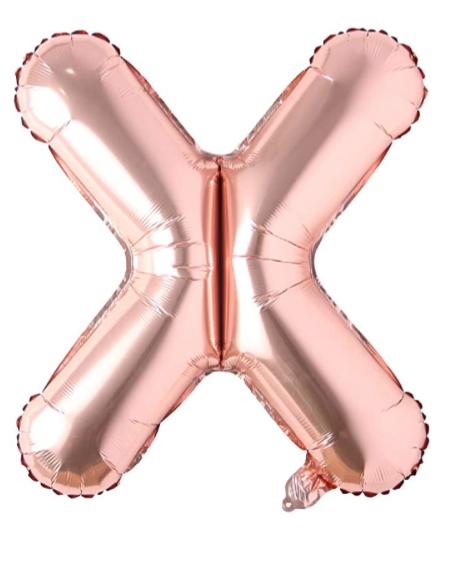 Globo letra Metálico Rose Gold inflado con aire chico 14"