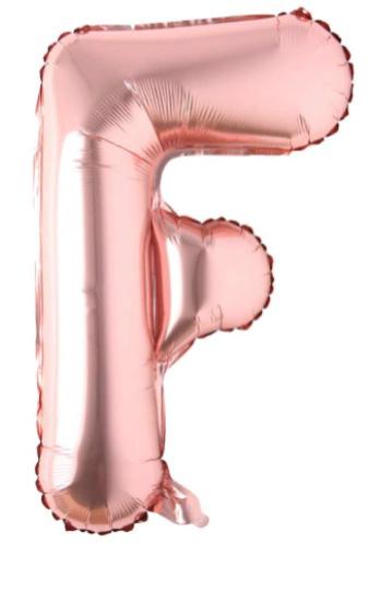 Globo letra Metálico Rose Gold inflado con aire chico 14"