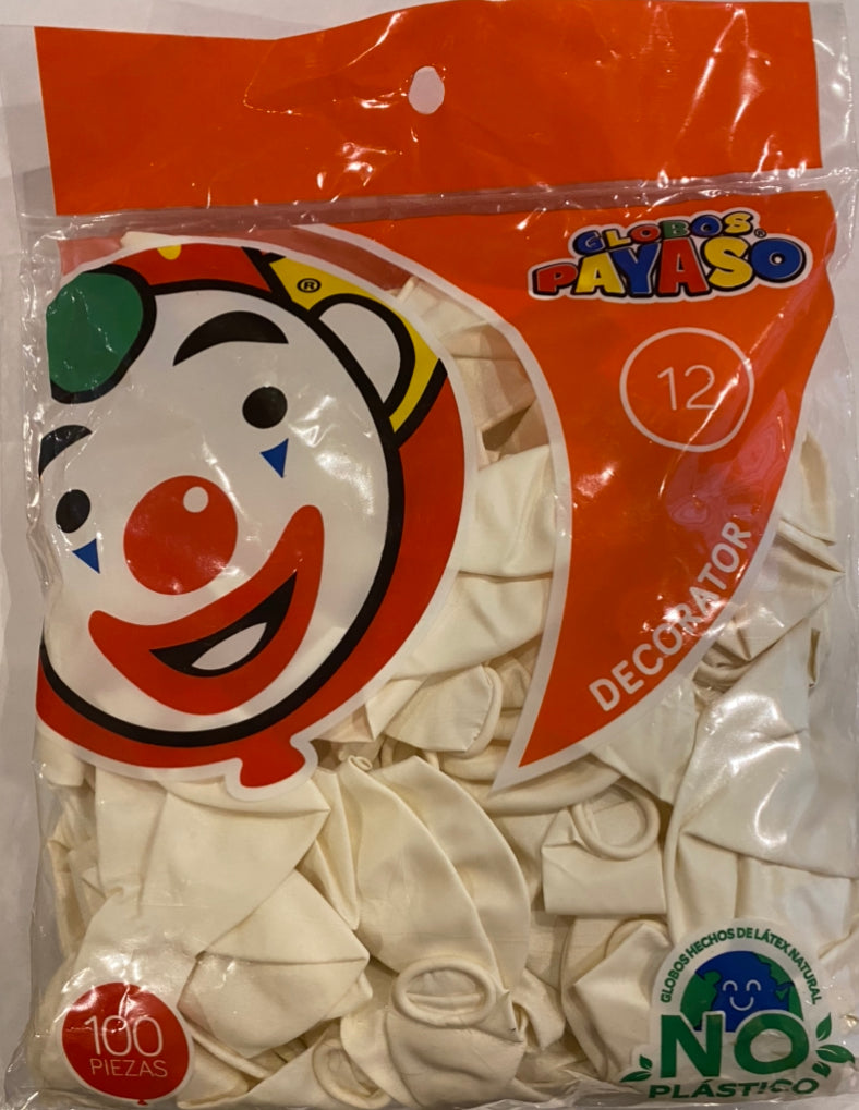 Bolsa de globos de látex color blanco