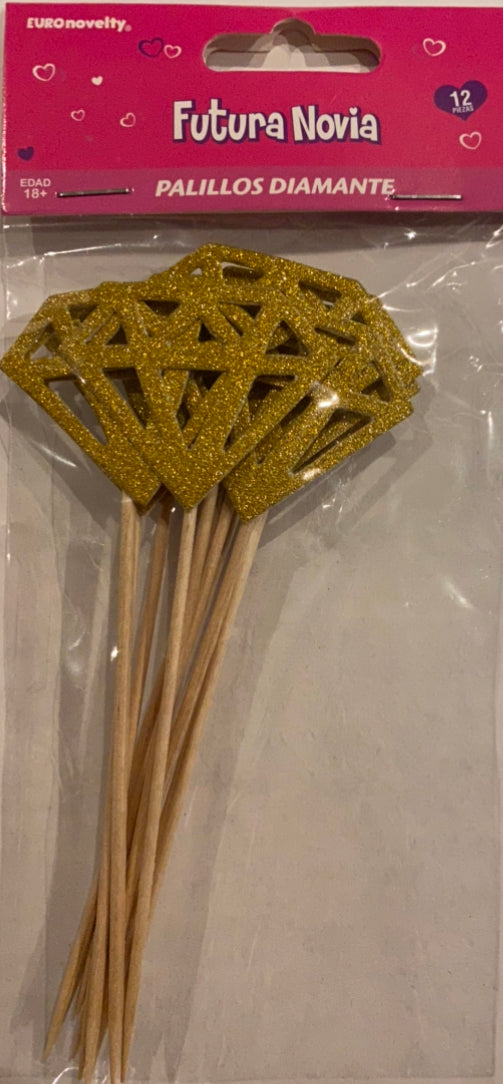 Palillos anillo diamante despedida
