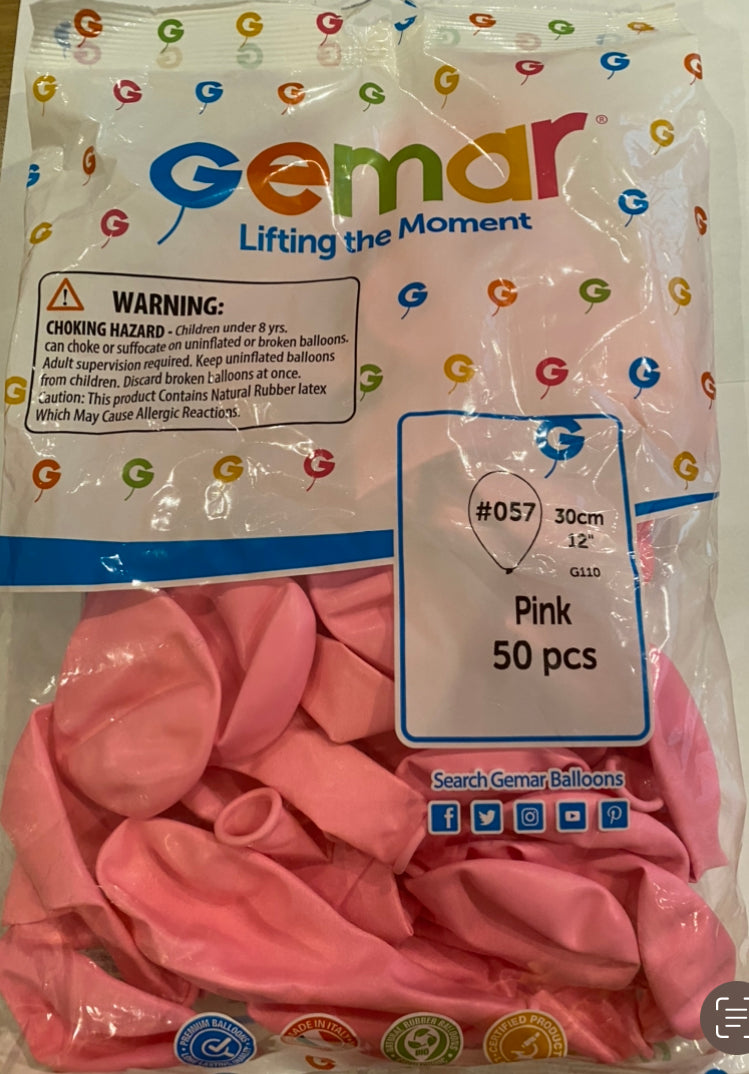 Bolsa de globos de látex color rosa bebe