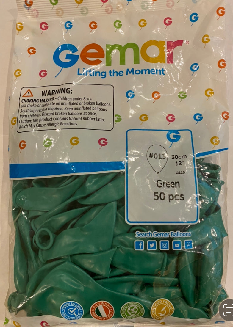 Bolsa de globos de látex verde bandera