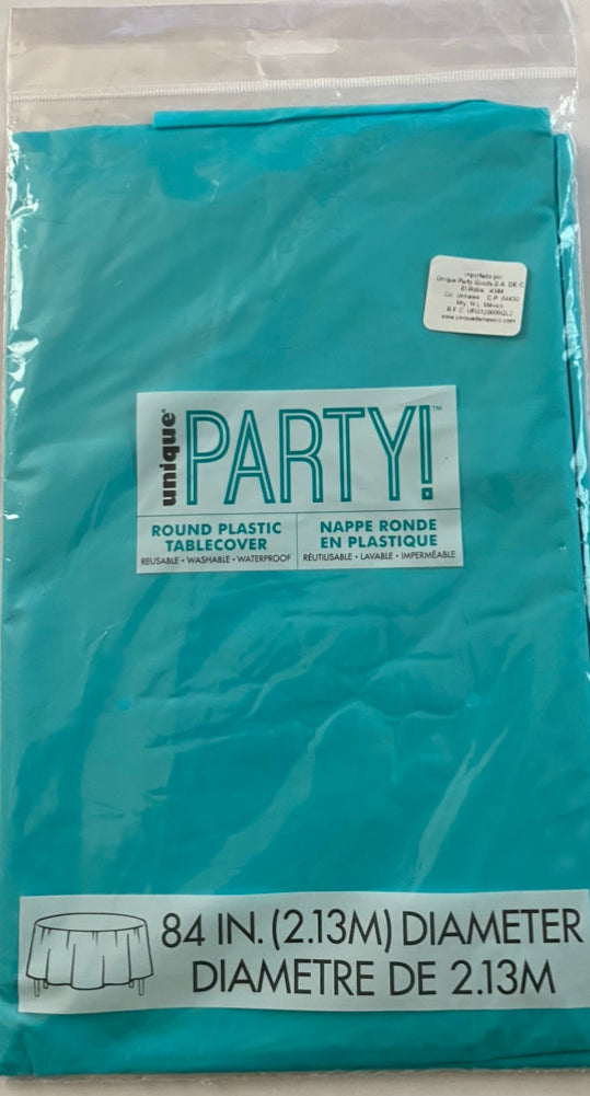 Mantel redondo turquesa