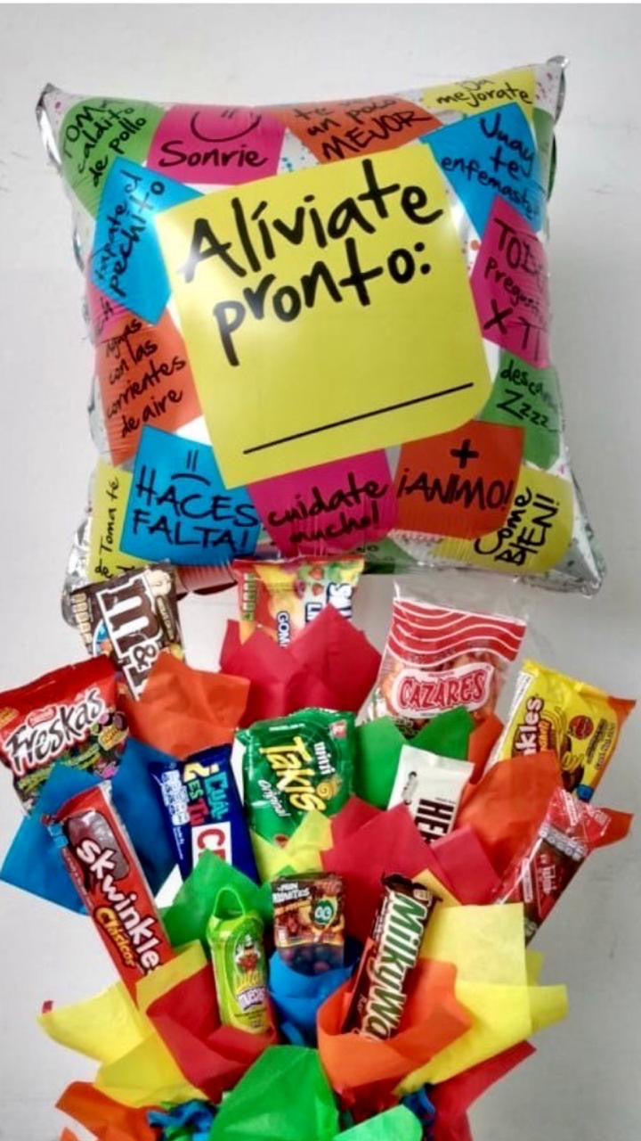 Arreglo de dulces get well "Alíviate pronto "