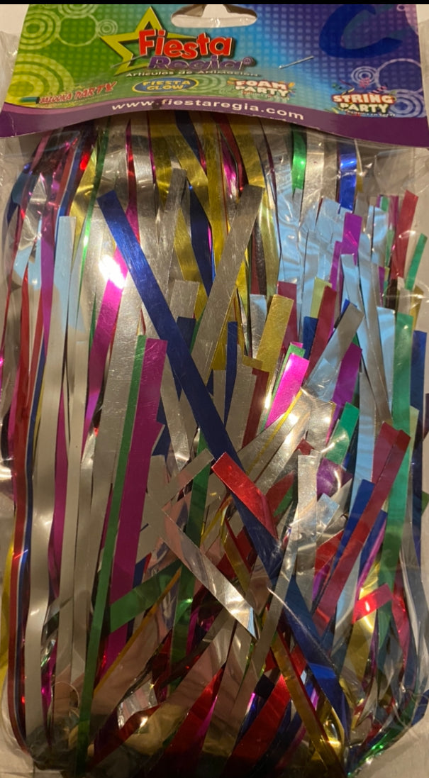 Cortina de colores metálica