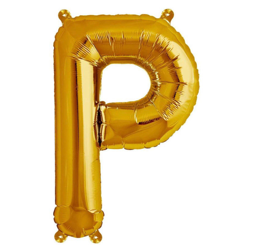 Letra de globo metálica color dorado