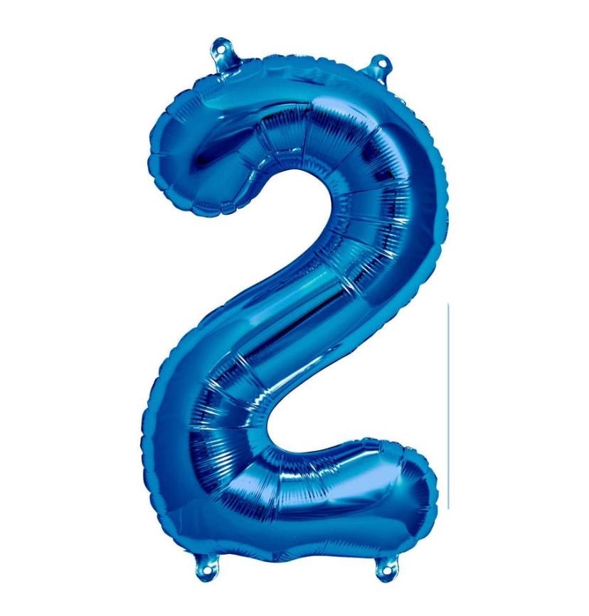 número metálico azul grande 87 cm con helio