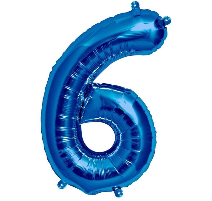 número metálico azul grande 87 cm con helio