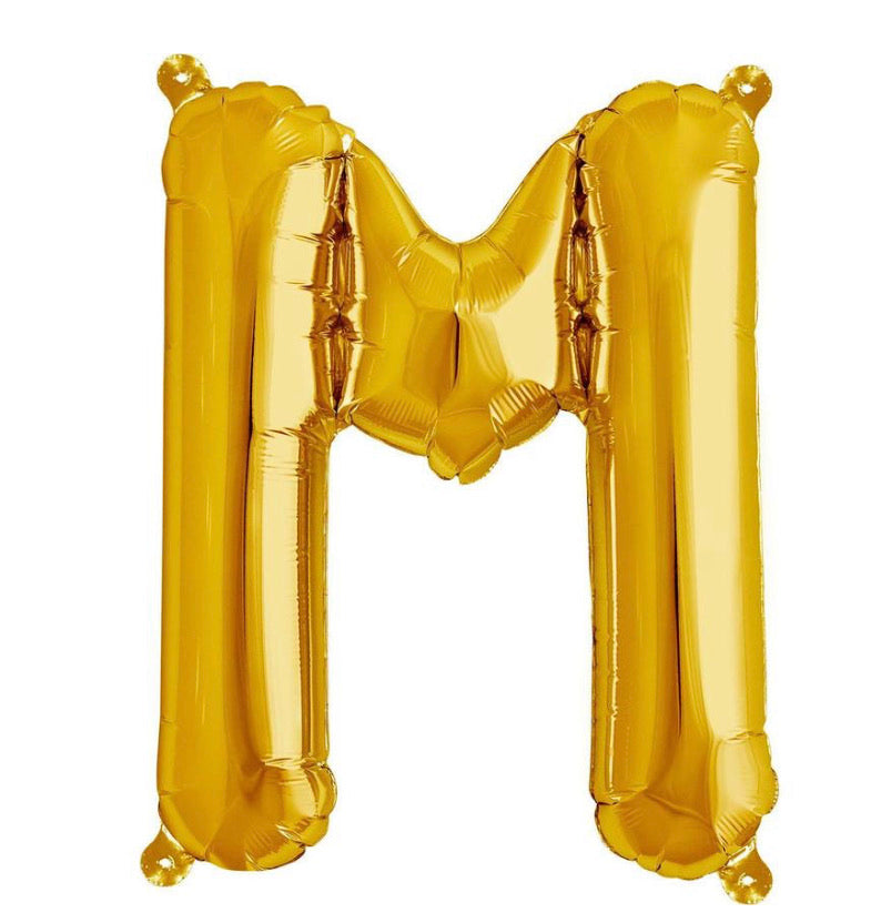 Letra de globo metálica color dorado