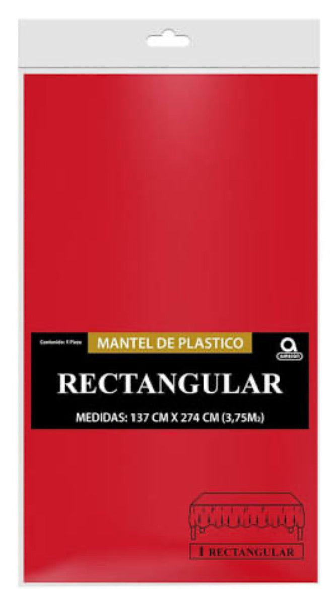 Mantel rectangular rojo