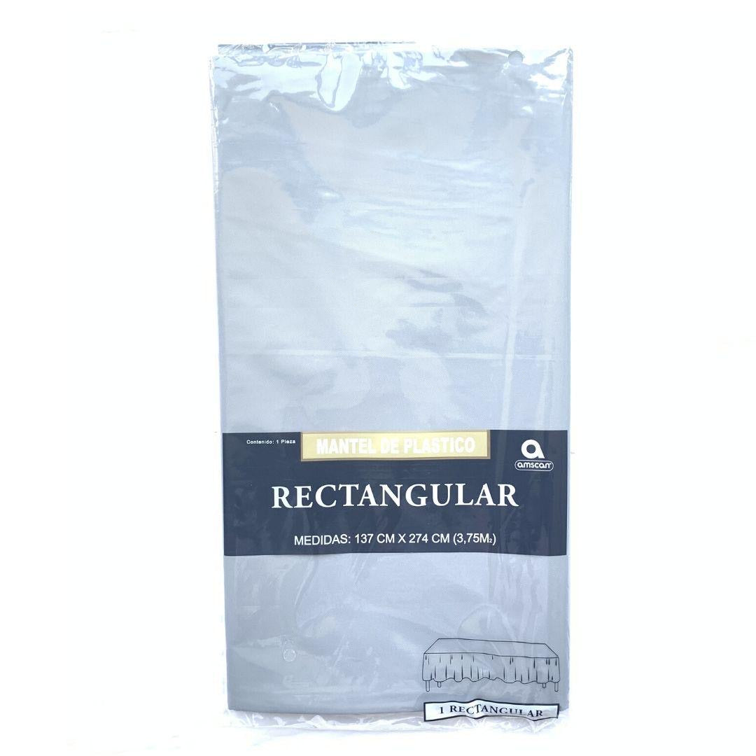 Mantel rectangular plata plateado