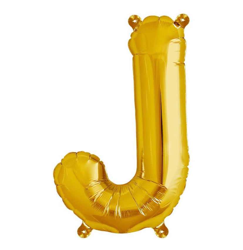 Letra de globo metálica color dorado