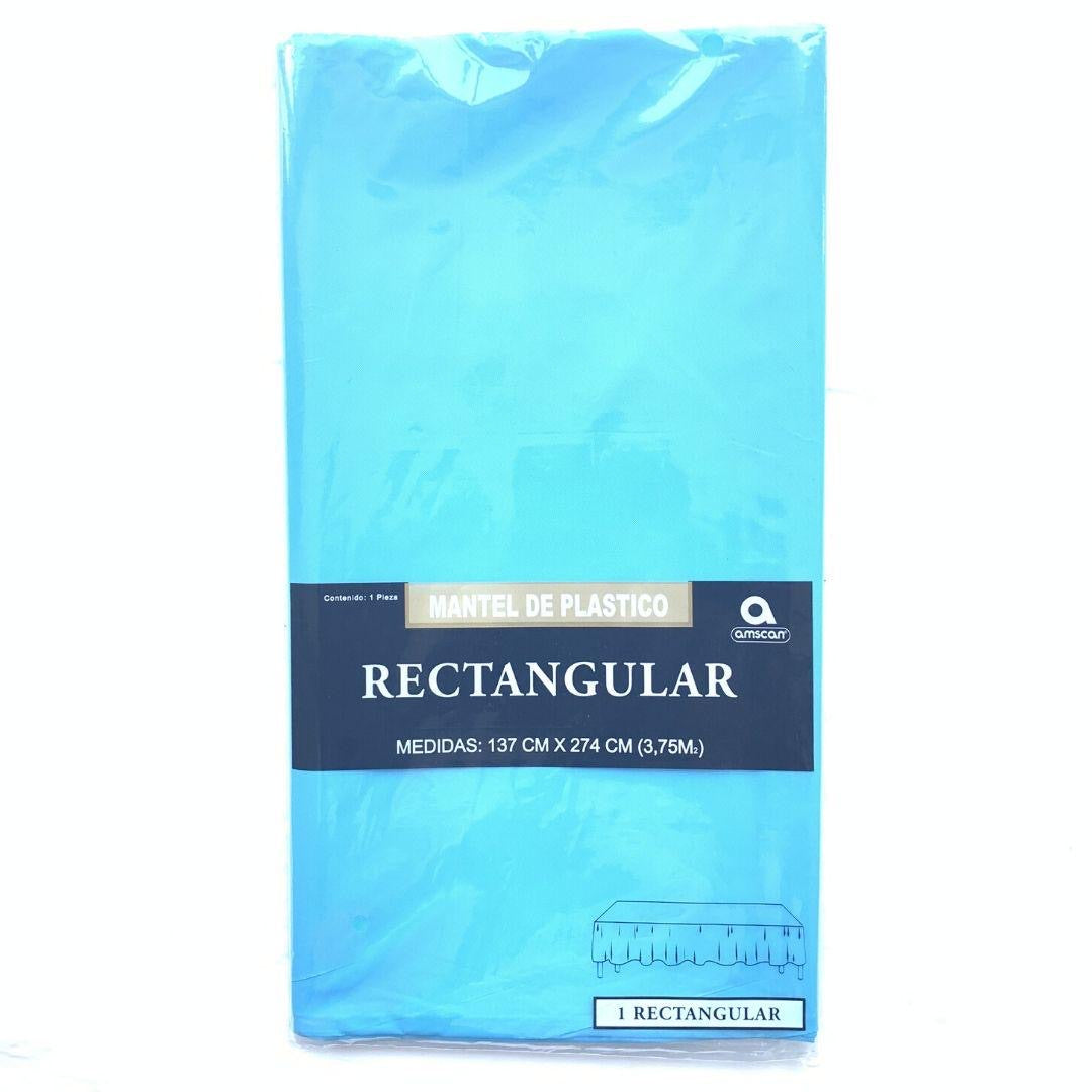 Mantel rectangular azul caribe