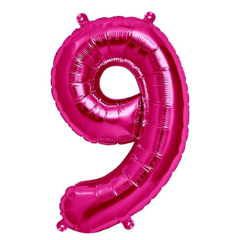 número metálico rosa grande 87 cm con helio