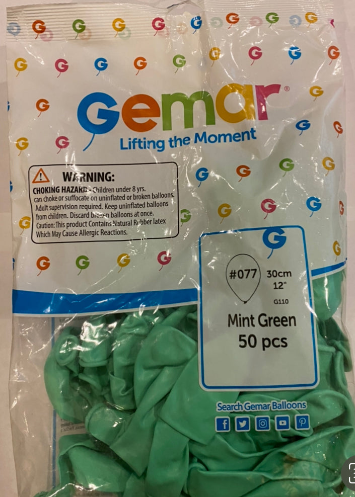 Bolsa de globos de látex menta