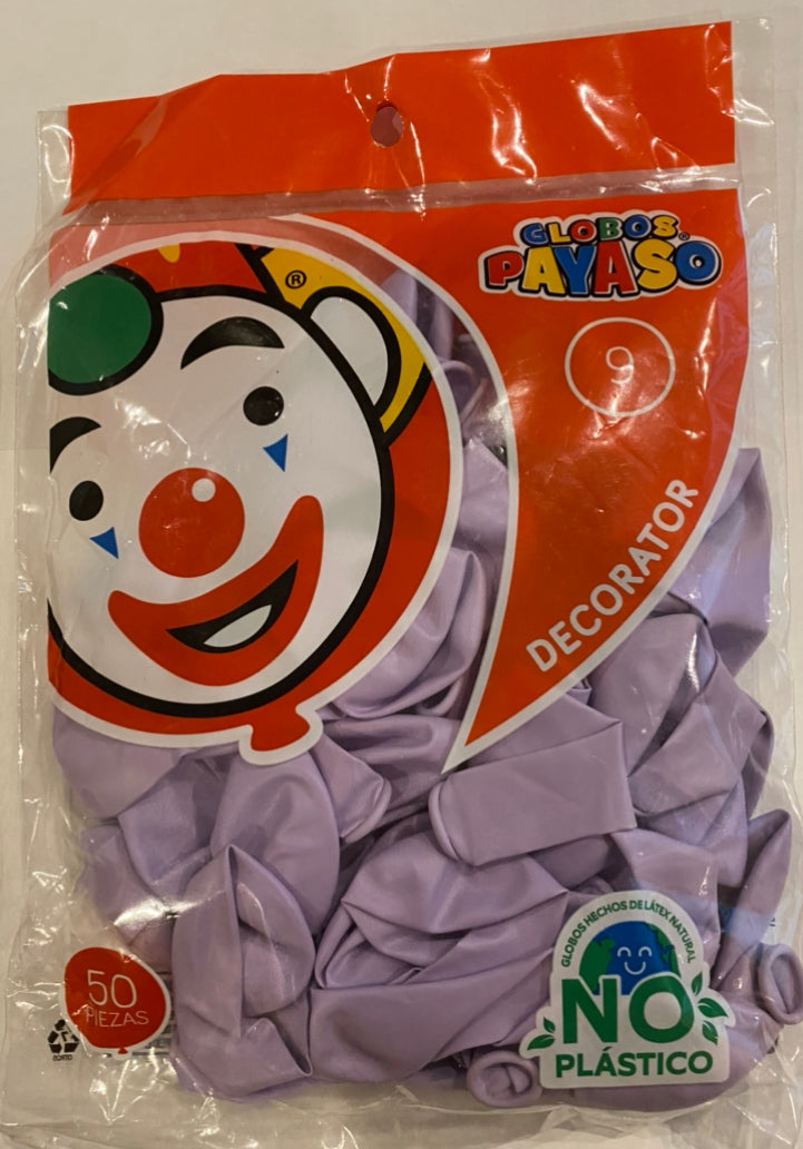 Bolsa de globos látex lila