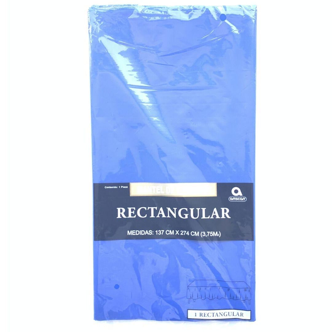 Mantel rectangular azul rey