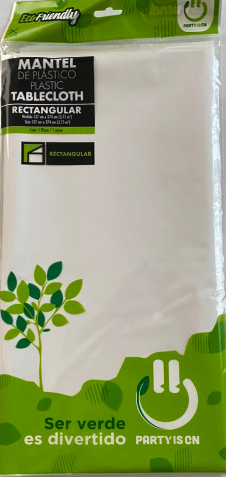 Mantel blanco rectangular