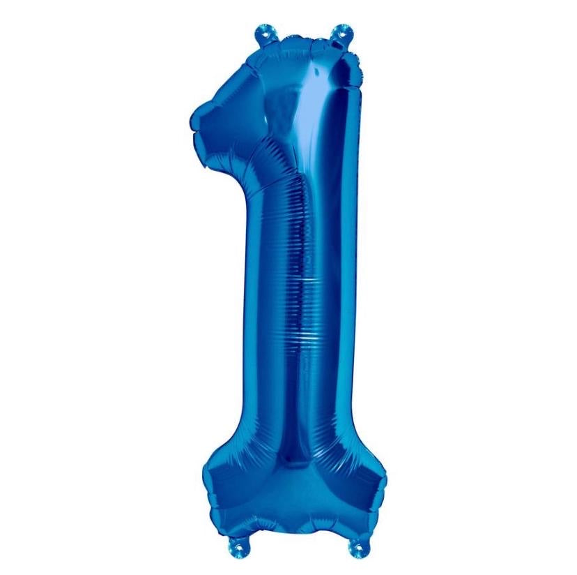 número metálico azul grande 87 cm con helio