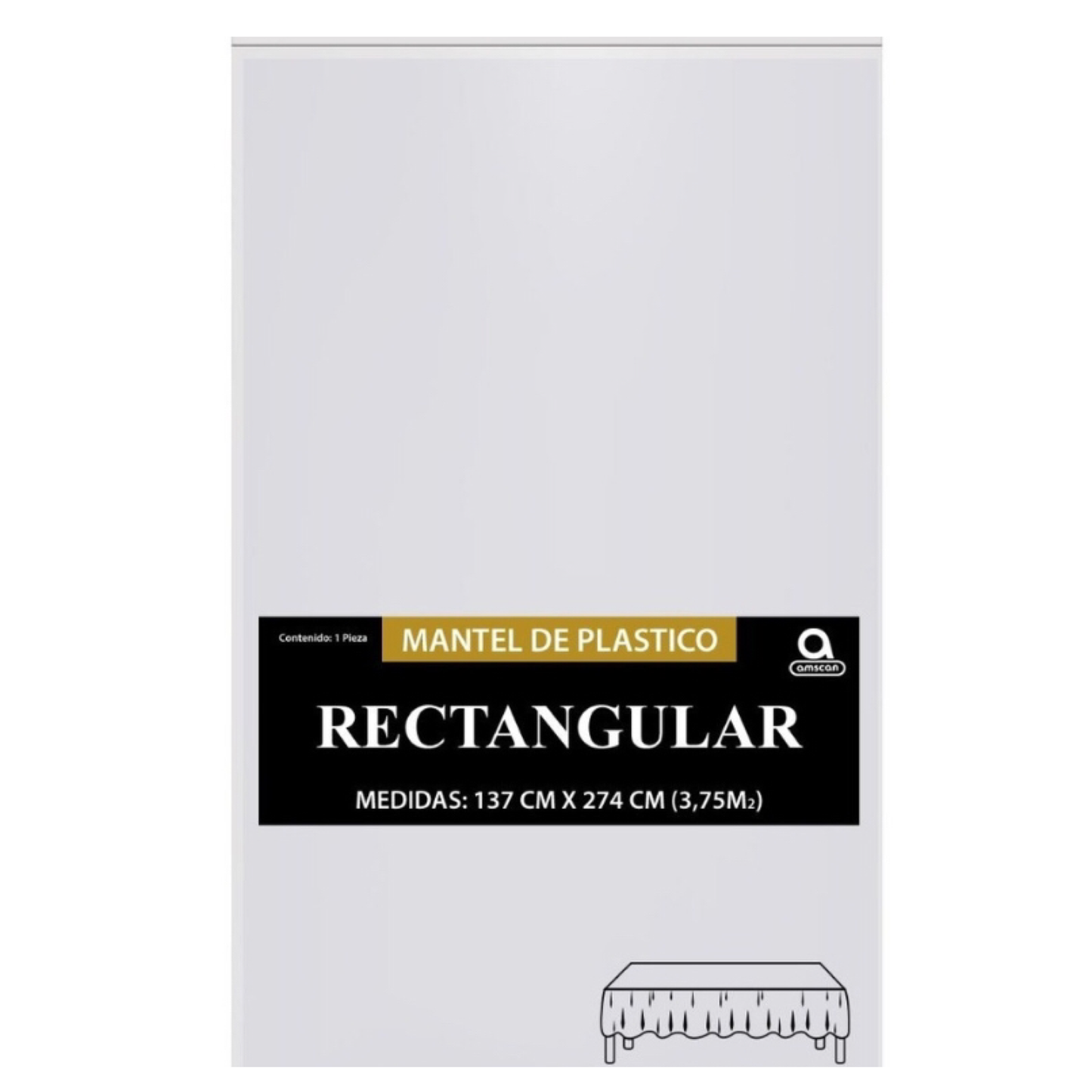 Mantel rectangular blanco