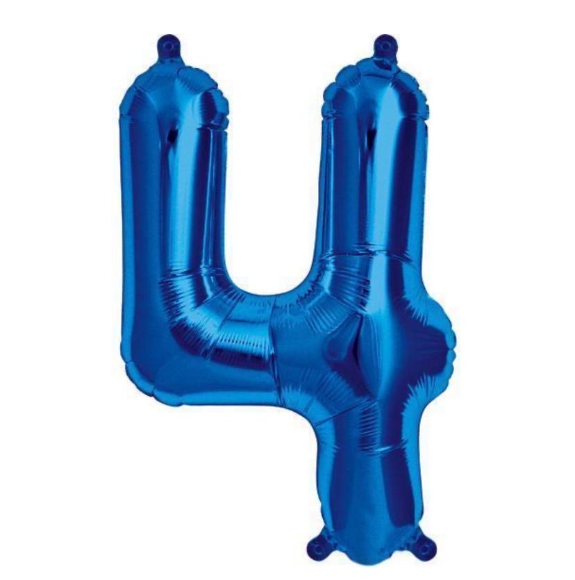 número metálico azul grande 87 cm con helio