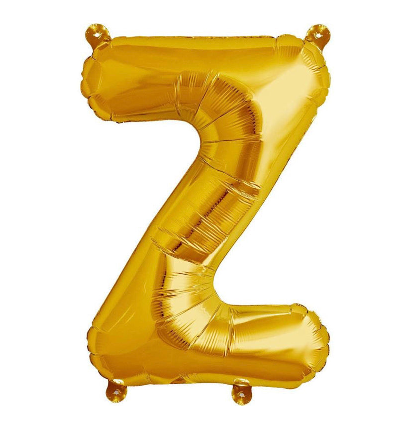 Letra de globo metálica color dorado