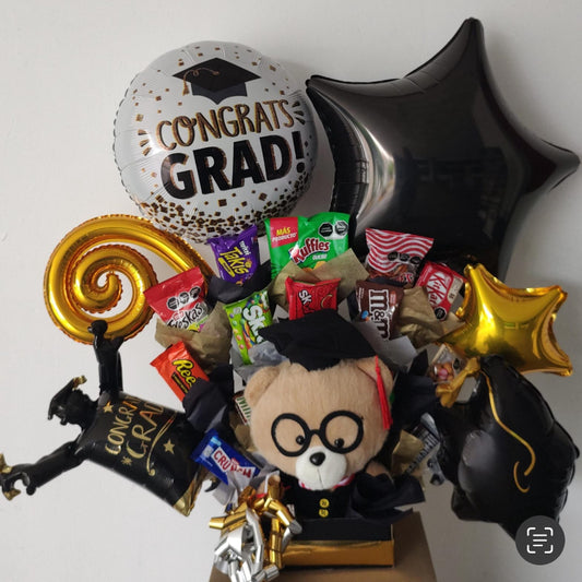 Arreglo con peluche graduación