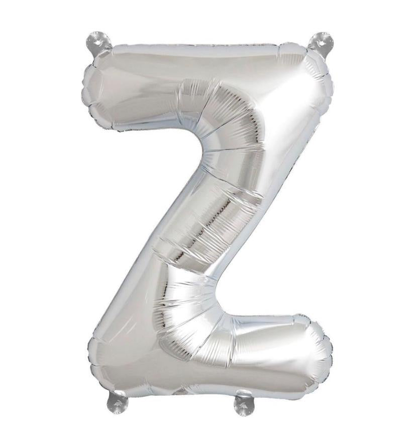 Globo letra metálico inflado con aire plata chico 14"