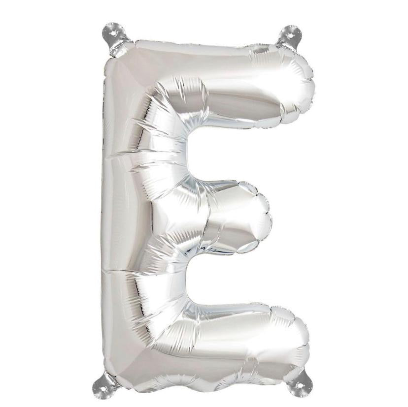 Globo letra metálico inflado con aire plata chico 14"