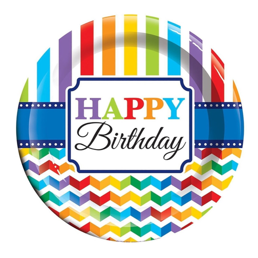 Plato pastelero Happy Birthday