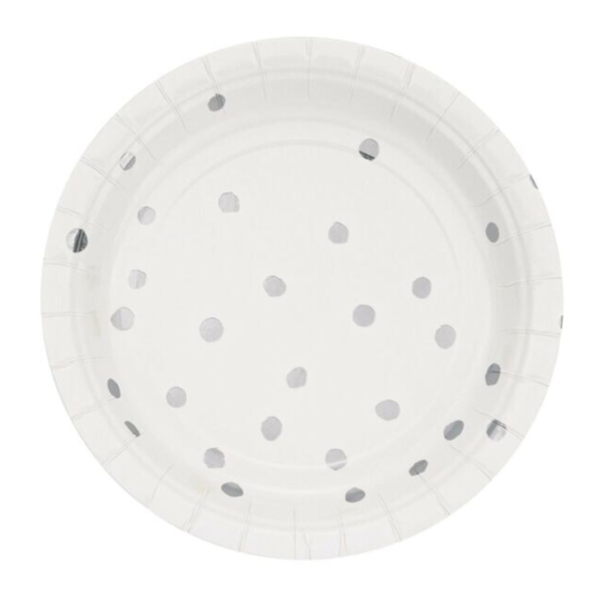 Creative converting plato blanco con plata