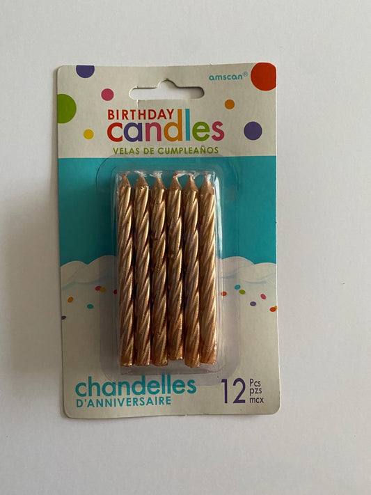 Velas para pastel gold rose