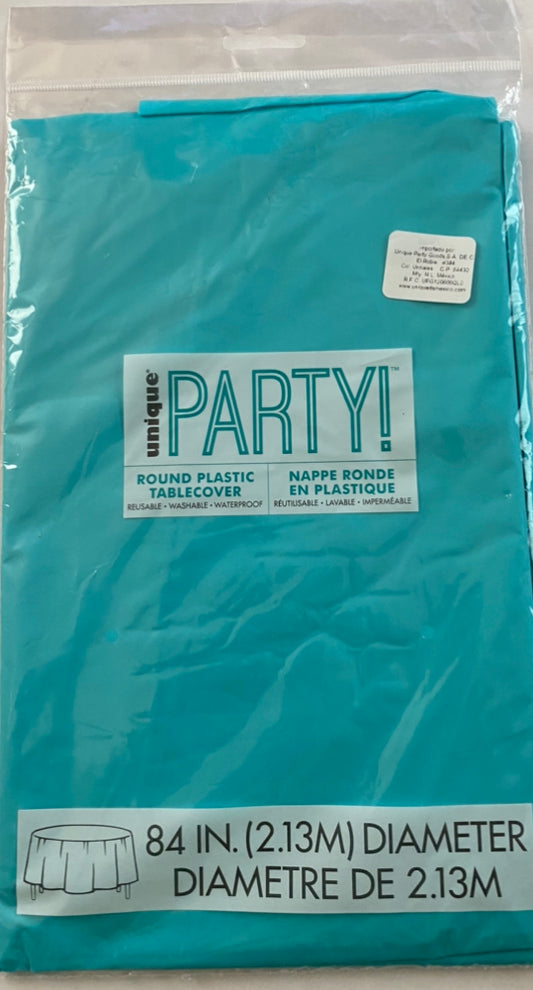 Mantel redondo turquesa
