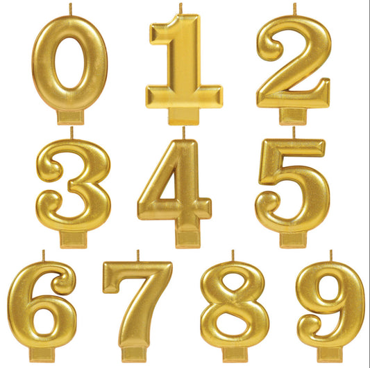 Velas número dorada