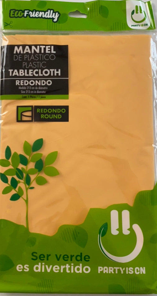 Mantel amarillo redondo