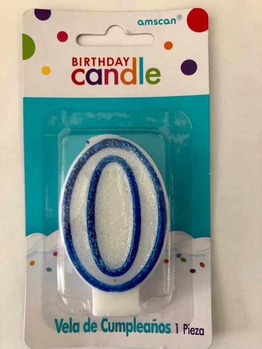 Velas número azul