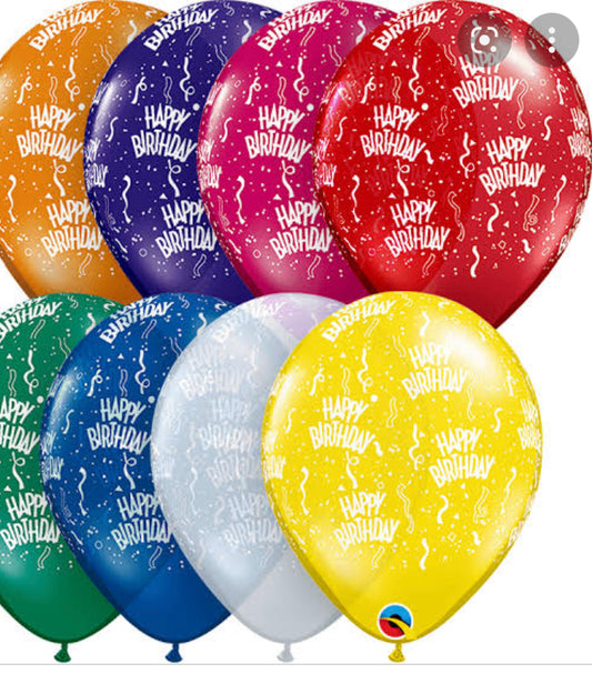 Globo helio de látex happy birthday látex