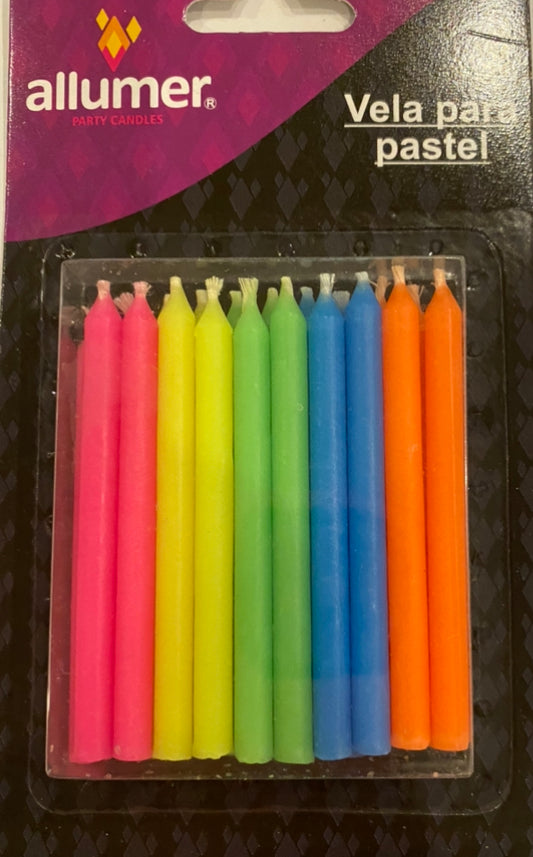 Velas para pastel neón