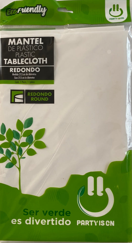 Mantel redondo blanco